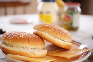 white burger buns